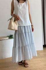 Tiered Polka Dot Maxi Skirt