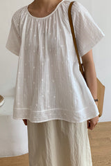 Lace Stitch Embroidered Blouse