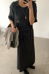 Strap Waist Rib Dress