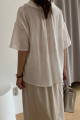 Button Linen Yoru Blouse