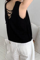 Reversible V-Neck Sleeveless Knit