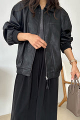 Leather Bomber Jacket