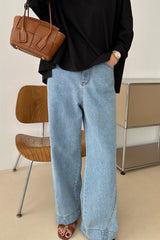 Curved Wide-Leg Denim