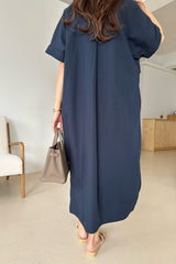 Cuff Sleeve Long Shirt Dress