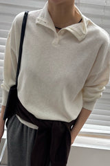 Way Turtleneck Knit in Ivory, two-way wool mock neck sweater