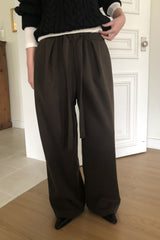 Soft Tie-Waist Wide Slacks