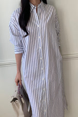 Clean Stripe Shirt Dress