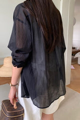 Crinkled Sheer Blouse