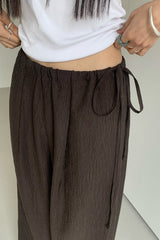 Textured Tie Pants