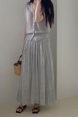 Summer Cardigan Pleat Set