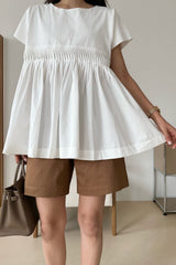 Cross Pintuck Blouse