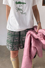 Vintage Vibe Patterned Shorts