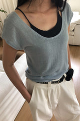 Built-In Inner Scoop Knit Top