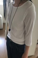 Boatneck Elbow Sleeve Tee