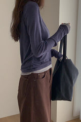 Wool Cont Turtleneck Tee