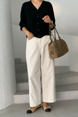 Row Banding Cream Pants