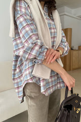 Real Check Shirt in Pink, brushed plaid button-down shirt