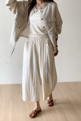 Pocket Linen Shirring Jacket