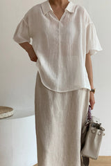 Button Linen Yoru Blouse