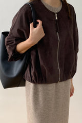Suede Blouson Jacket