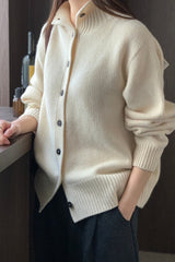 Superfine Wool Button Cardigan