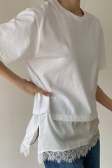 Asymmetric Lace Tee