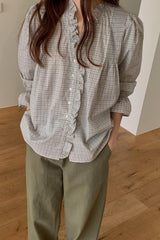 Check Ruffle Blouse