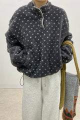 Dumble Dot Fleece Half-Snap Top