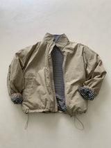 Reversible Stand Collar Jacket in Beige, women's reversible stand collar jacket