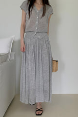Summer Cardigan Pleat Set