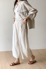 Pocket Linen Shirring Jacket