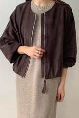 Suede Blouson Jacket