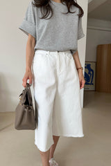 Ivory Denim Bermuda