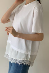 Asymmetric Lace Tee