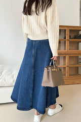 Denim Flare Skirt