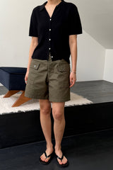 Herringbone Utility Shorts