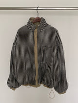 Reversible Stand Collar Jacket in Beige, women's reversible stand collar jacket