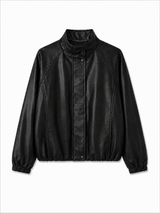 Leather Blouson Jacket, women's faux leather blouson jacket