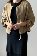 Suede Blouson Jacket