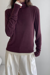 Wool Cont Turtleneck Tee
