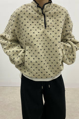 Dumble Dot Fleece Half-Snap Top