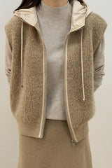 Boucle Hood Zip-Up Vest
