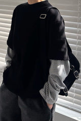 Stripe Sleeve Layered Tee