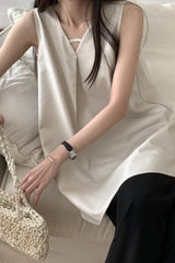 Minimal V-Neck A-Line Tunic