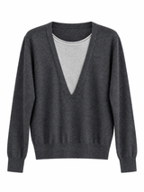 Layered Deep Neck Knit