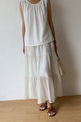Tiered Polka Dot Maxi Skirt
