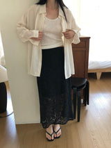 Floral Lace Maxi Skirt