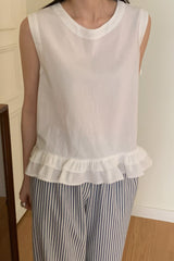 Double Ruffle Sleeveless Blouse
