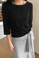 Boatneck Elbow Sleeve Tee