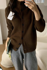 Superfine Wool Button Cardigan